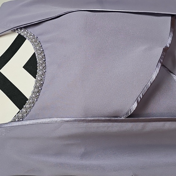 Le BosEmbellished Tiered Georgette Three-Piece Pantsuit Size 16 Lavender - Picture 2 of 14